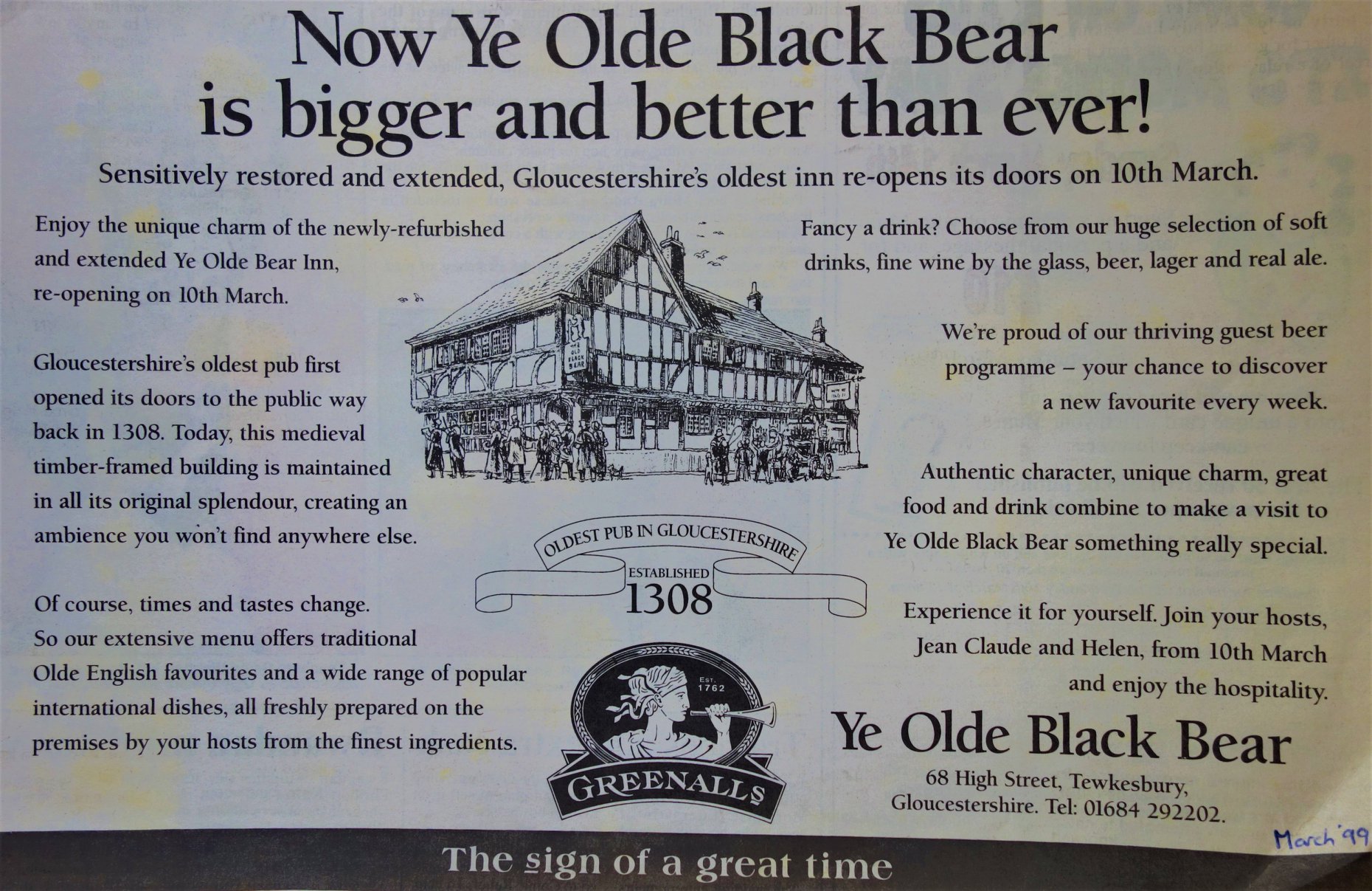 Black bear pub Tewkesbury